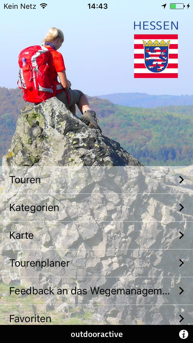 Wandertouren-App Hessen – Screenshot iPhone