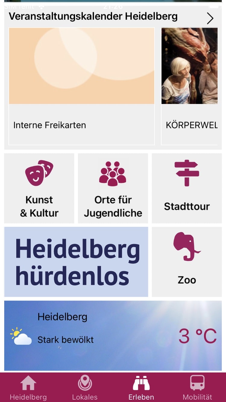 mein Heidelberg – Screenshot iPhone