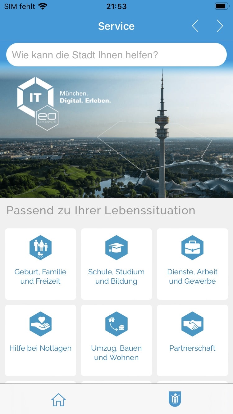 München App – Screenshot iPhone