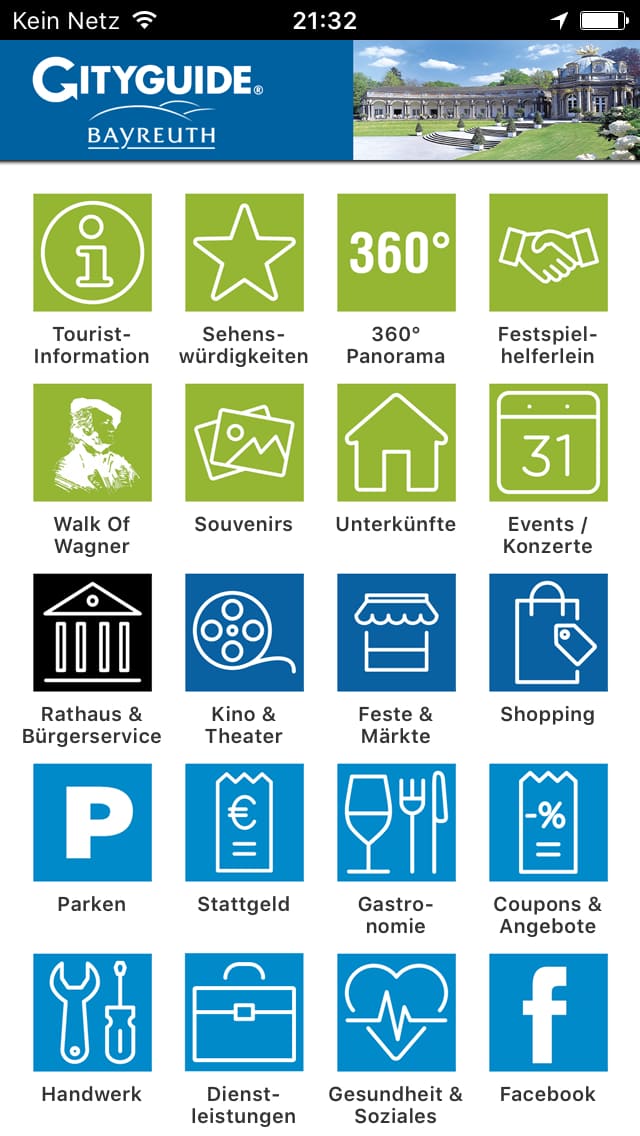 CITYGUIDE Bayreuth – Screenshot iPhone