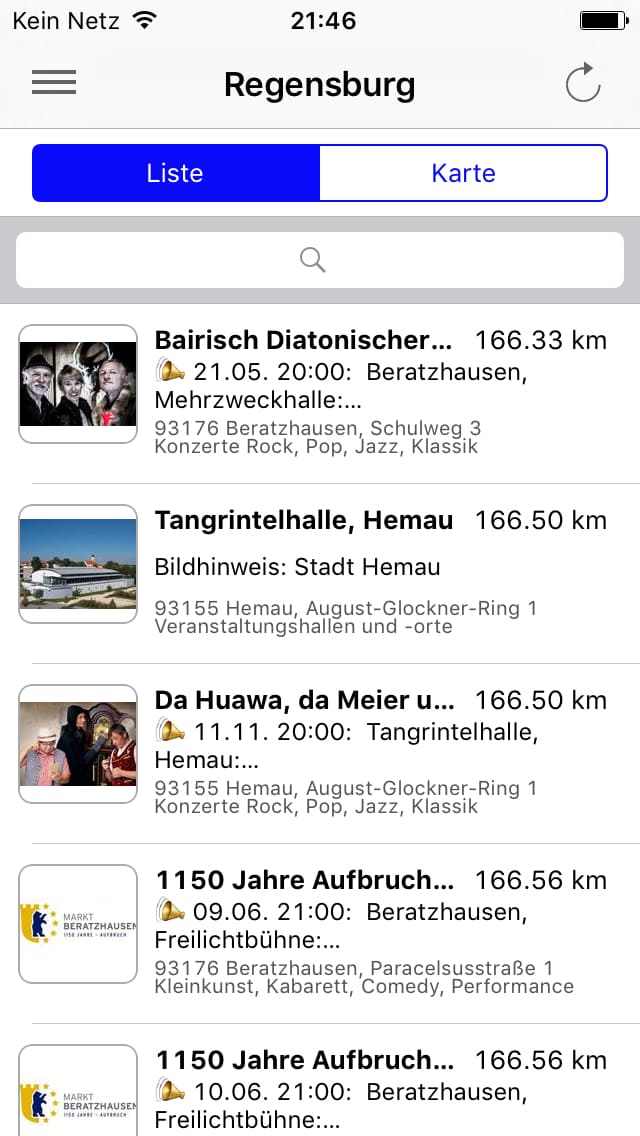 Regensburg Regional – Screenshot iPhone