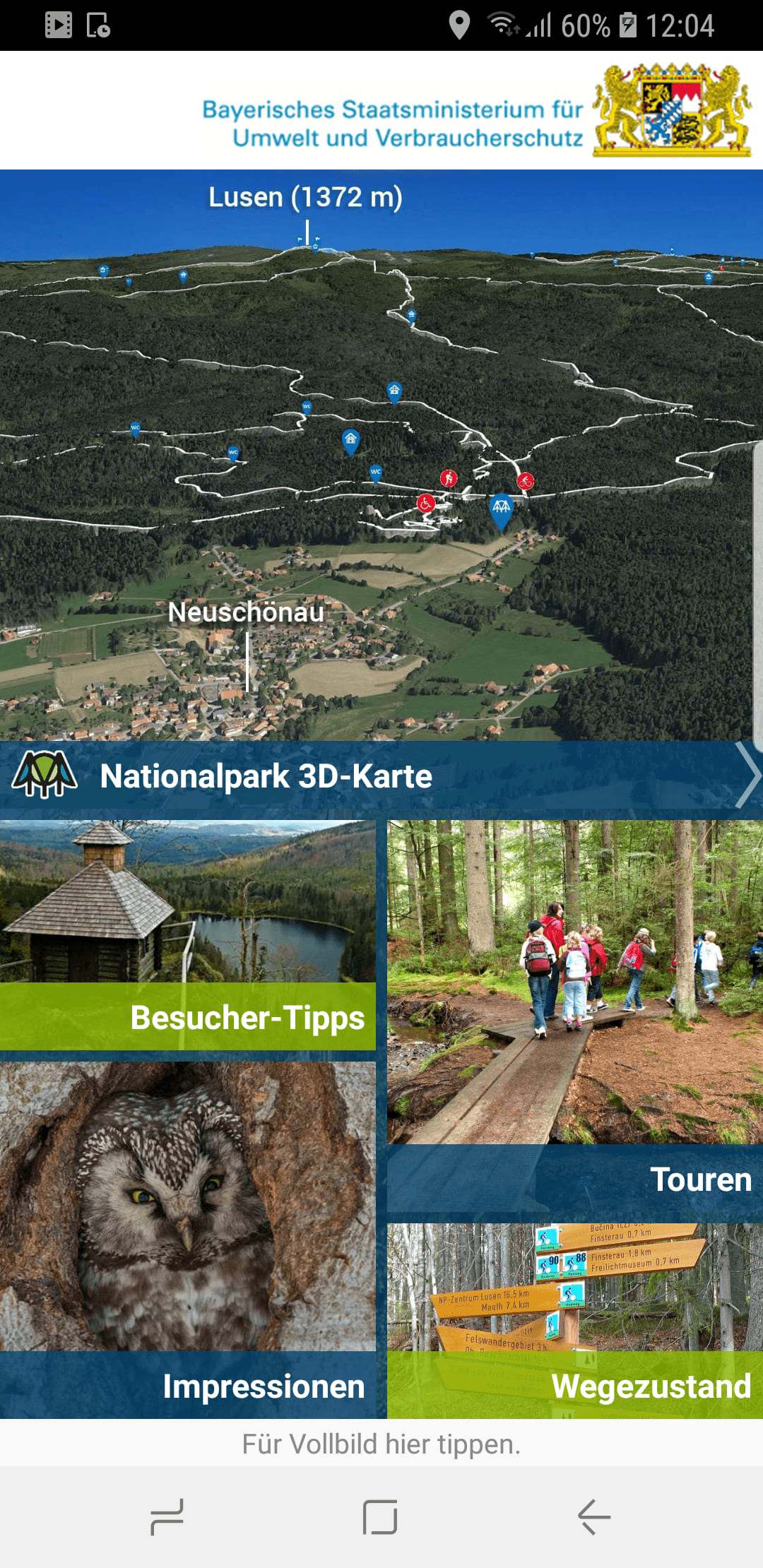 Nationalpark Bayerischer Wald – Screenshot Android