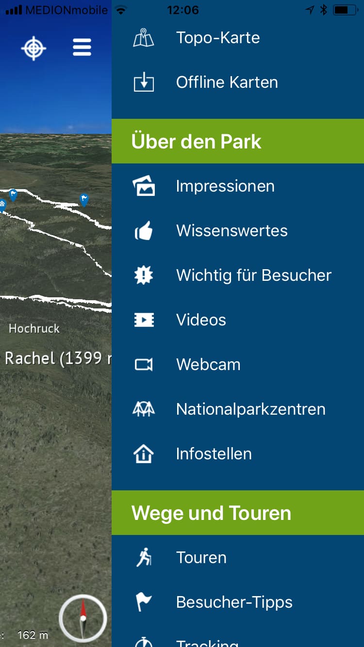 Nationalpark Bayerischer Wald – Screenshot iPhone